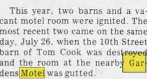 The Gardens Motel (Garden Motel) - Oct 05 1980 Article (newer photo)